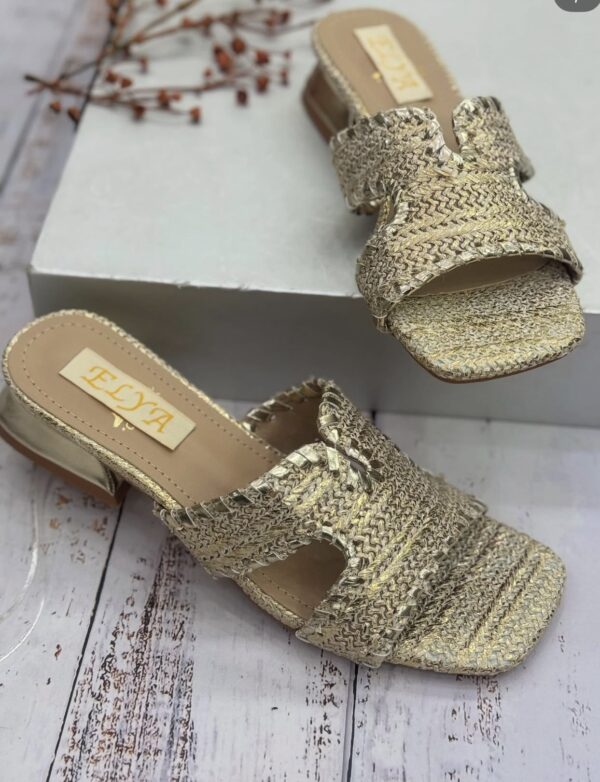 Sandalia H rafia dorado