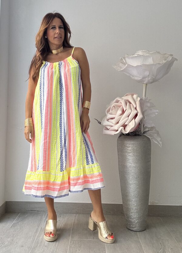 Vestido étnico flúor